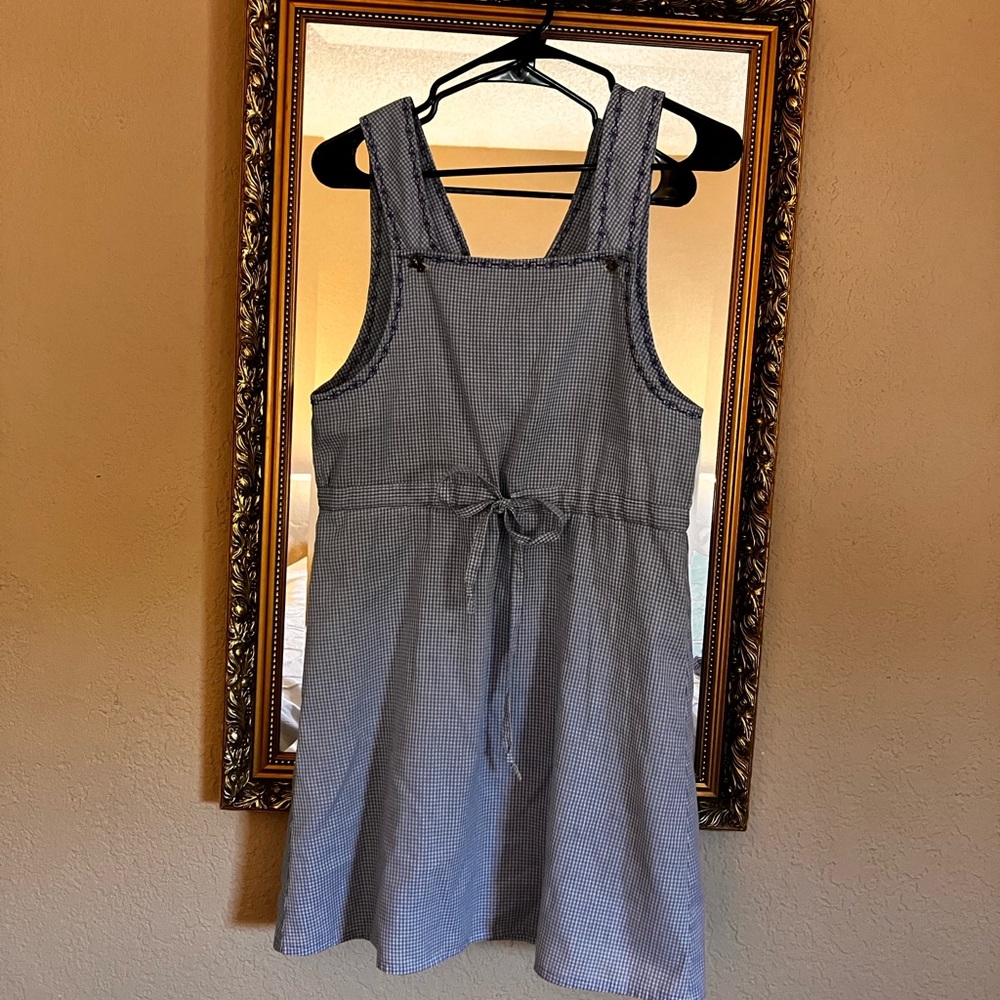 Blue Gingham Pinafore Dress